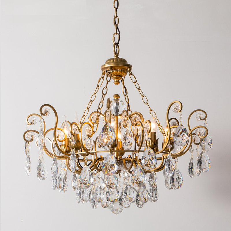 Liora French Retro Creative Crystal Chandelier chandeliers for dining room,chandeliers for stairways,chandeliers for foyer,chandeliers for bedrooms,chandeliers for kitchen,chandeliers for living room Kevin Studio Inc 34.6"