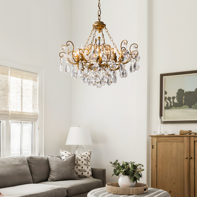 Liora French Retro Creative Crystal Chandelier chandeliers for dining room,chandeliers for stairways,chandeliers for foyer,chandeliers for bedrooms,chandeliers for kitchen,chandeliers for living room Kevin Studio Inc