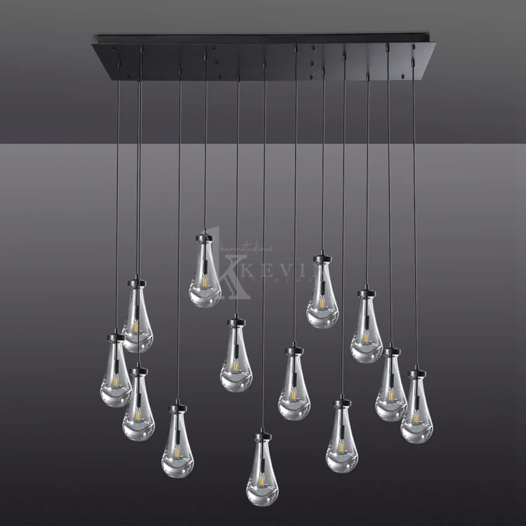 Camelia Raindrop Modern Linear Chandelier 54‘’, 72" chandelier Kevin Studio Inc