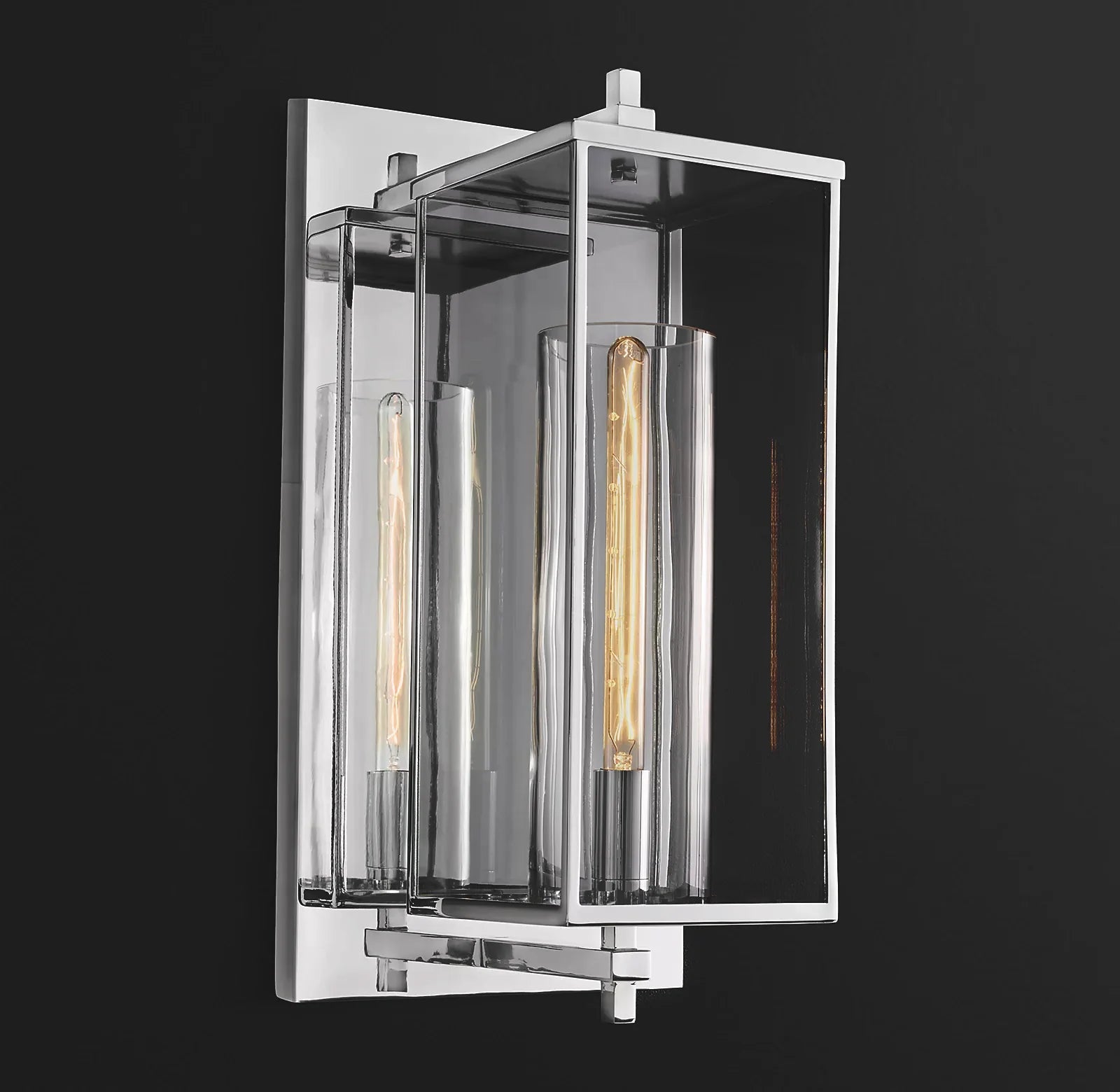 Deva Modern Square Wall Sconce 16"H, 23''H, Outdoor and Indoor Use Wall Lamp wall sconce Kevin Studio Inc 16"H Polished Chrome