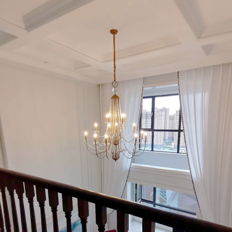 Maelis Classic French Candle Stair Chandelier chandeliers for dining room,chandeliers for stairways,chandeliers for foyer,chandeliers for bedrooms,chandeliers for kitchen,chandeliers for living room Kevin Studio Inc 47.2"