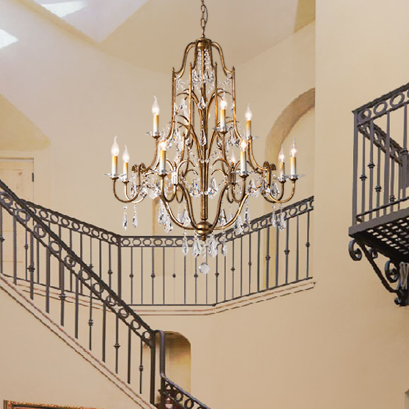 Caspian Vintage Candle Art Brass Chandelier For Living Room chandeliers for dining room,chandeliers for stairways,chandeliers for foyer,chandeliers for bedrooms,chandeliers for kitchen,chandeliers for living room Kevin Studio Inc