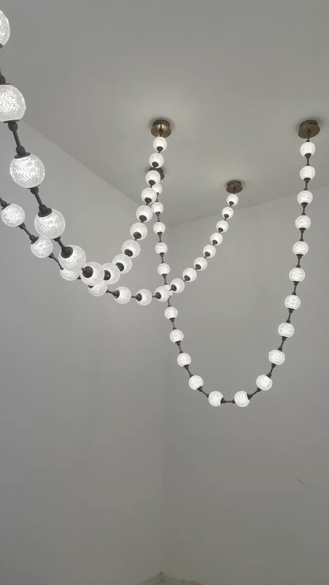 Celeste Shape Necklace Chandelier for Showroom, Staircase Chandeliers Kevinstudiolives