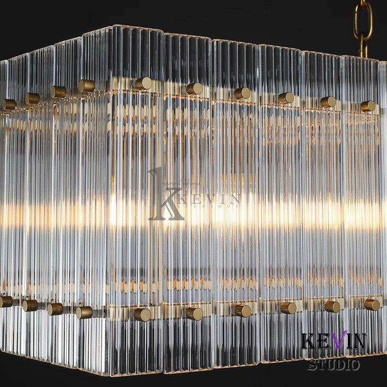 Soria Modern Glass Rectangle Chandelier 54", 72" chandelier Kevin Studio Inc