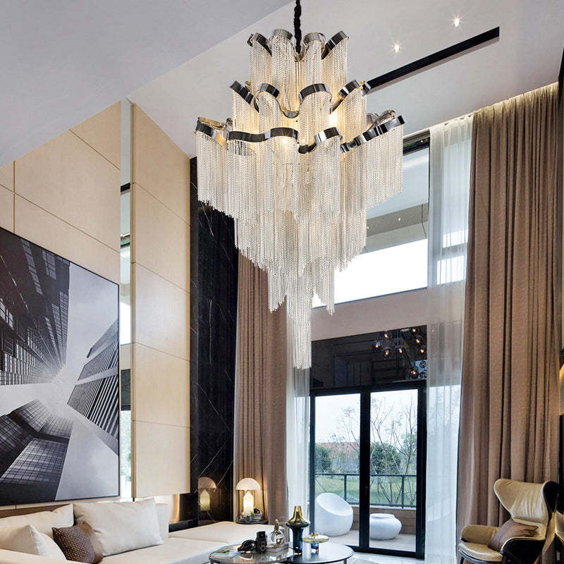 Kevin Glenn Aluminum Chain Tassel Stream Chandelier Chandeliers Kevinstudiolives