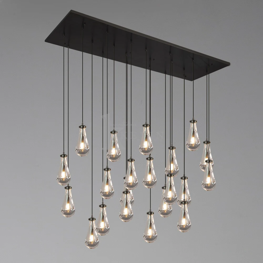 Camelia Raindrop Modern Linear Chandelier 54‘’, 72" chandelier Kevin Studio Inc 72" Matte Black