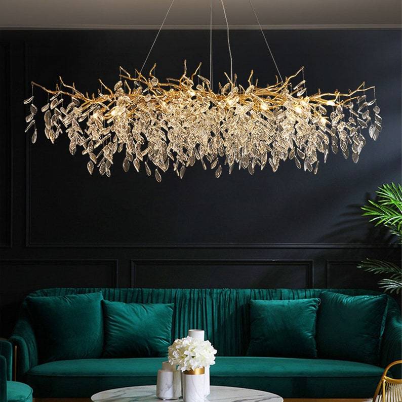Kevin Tree Branch Chandelier Crystals on Dining Room Table Chandeliers Kevinstudiolives