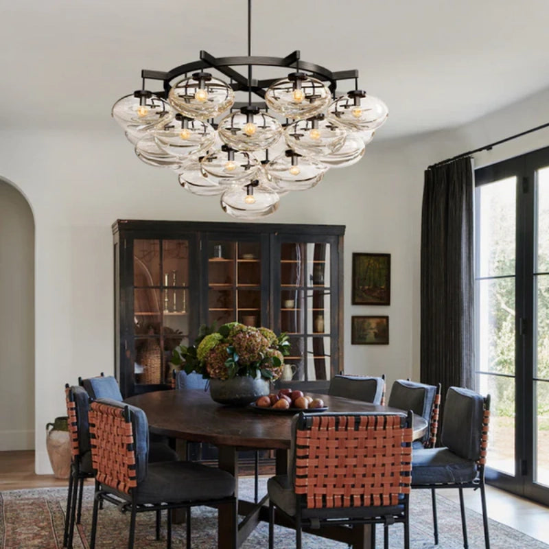Cabrlet Clear Glass Round Chandelier 48"