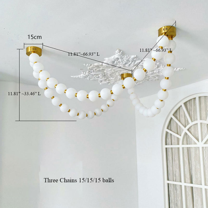 Pearl Necklance Chain Grand Duplex Staircase Chandelier Chandeliers Kevinstudiolives