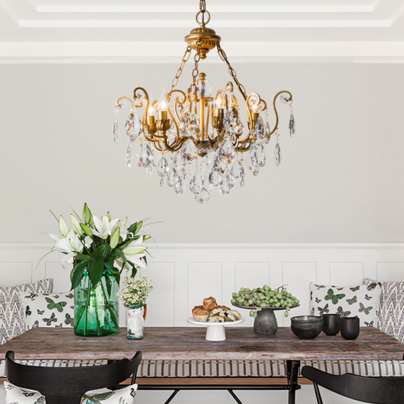 Liora French Retro Creative Crystal Chandelier chandeliers for dining room,chandeliers for stairways,chandeliers for foyer,chandeliers for bedrooms,chandeliers for kitchen,chandeliers for living room Kevin Studio Inc