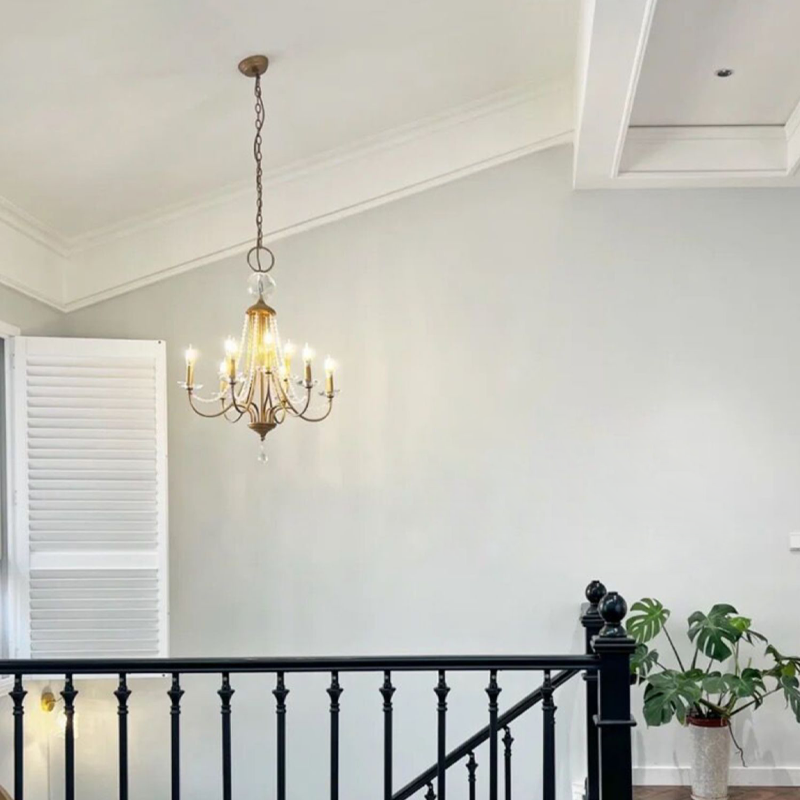 Maelis Classic French Candle Stair Chandelier chandeliers for dining room,chandeliers for stairways,chandeliers for foyer,chandeliers for bedrooms,chandeliers for kitchen,chandeliers for living room Kevin Studio Inc
