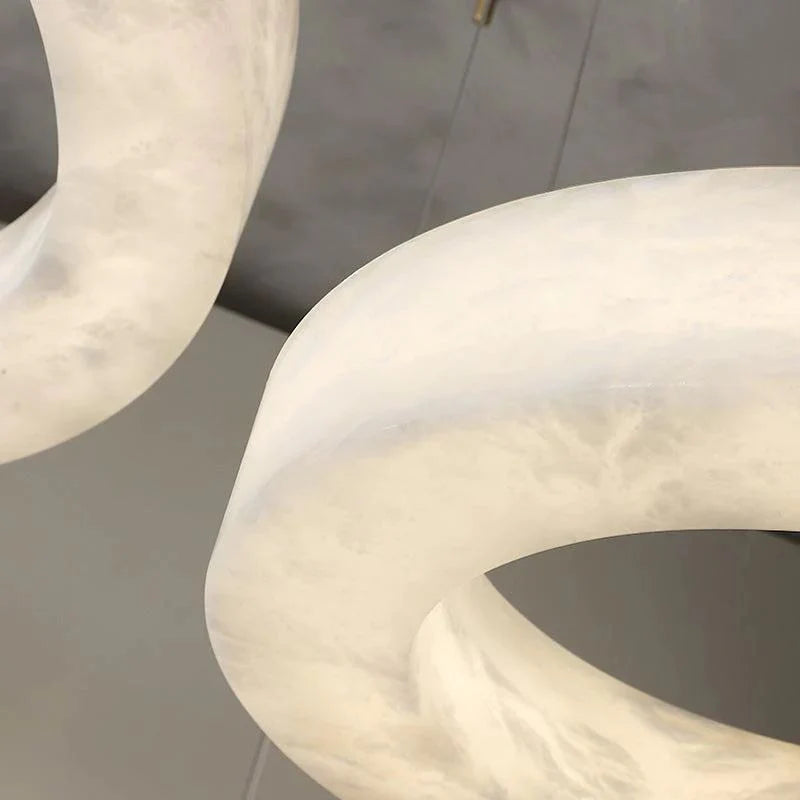 Emerald Real Alabaster Ring Chandelier, Modern Circular Chandelier Chandelier Kevin Studio Inc