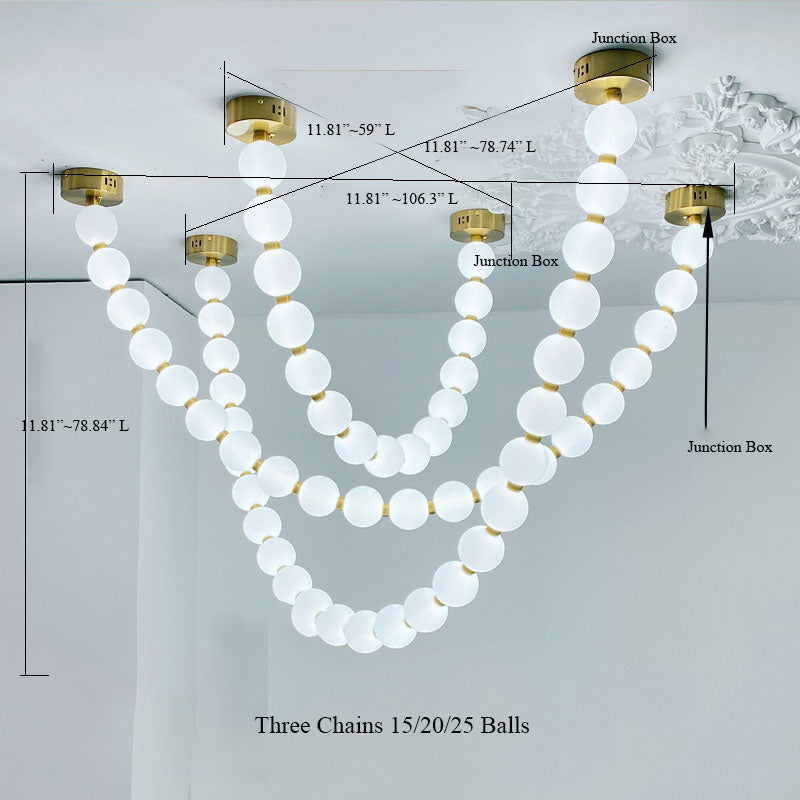 Pearl Necklance Chain Grand Duplex Staircase Chandelier Chandeliers Kevinstudiolives