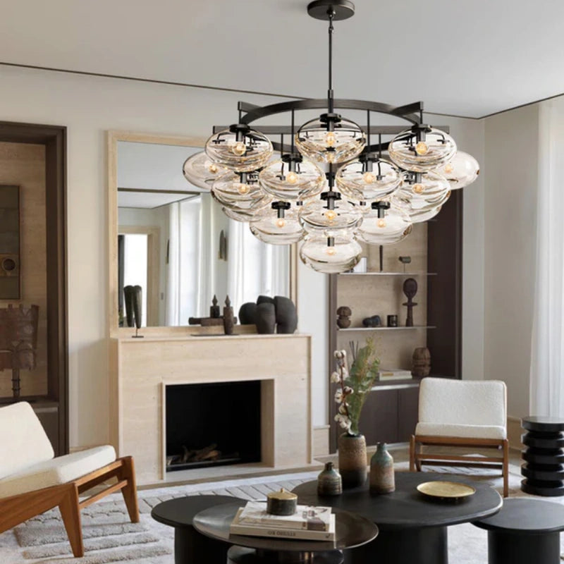 Cabrlet Clear Glass Round Chandelier 48"