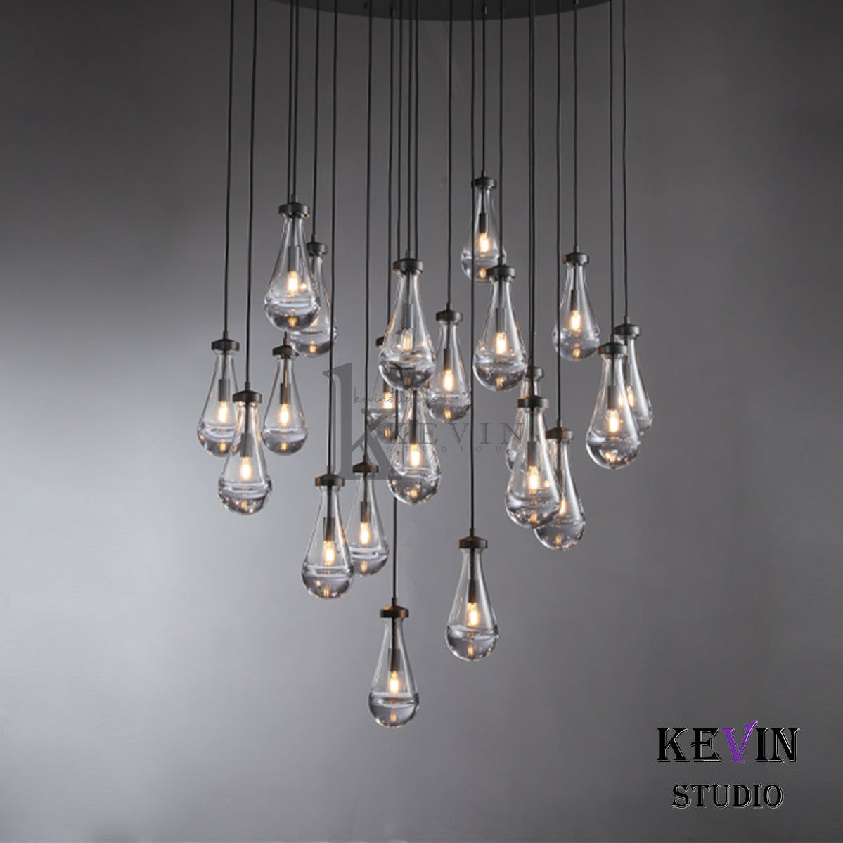 Camelia Raindrop Modern Round Chandelier 18'' 36'' 47'' 60" chandelier Kevin Studio Inc