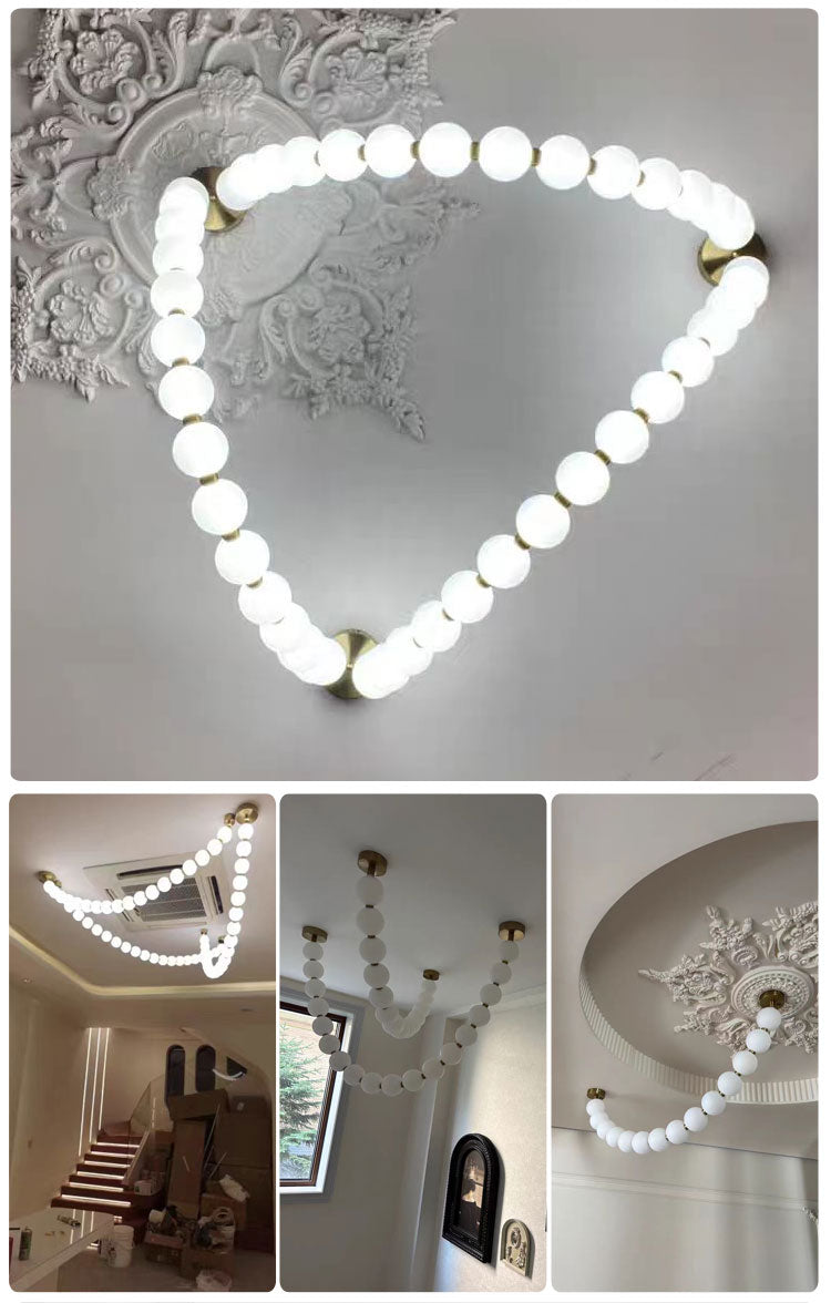 Pearl Necklance Chain Grand Duplex Staircase Chandelier Chandeliers Kevinstudiolives
