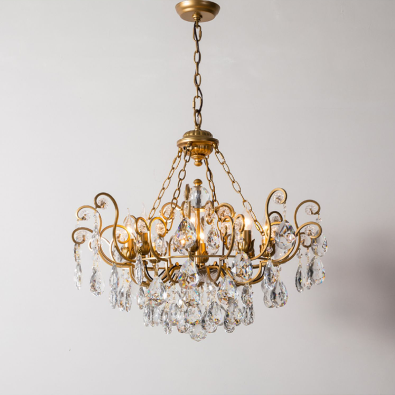 Liora French Retro Creative Crystal Chandelier chandeliers for dining room,chandeliers for stairways,chandeliers for foyer,chandeliers for bedrooms,chandeliers for kitchen,chandeliers for living room Kevin Studio Inc 28.35"