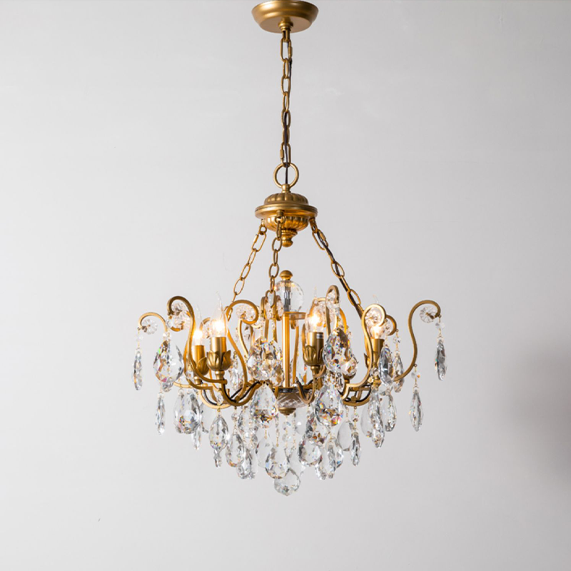 Liora French Retro Creative Crystal Chandelier chandeliers for dining room,chandeliers for stairways,chandeliers for foyer,chandeliers for bedrooms,chandeliers for kitchen,chandeliers for living room Kevin Studio Inc 22.8"
