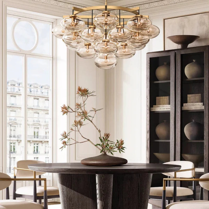 Cabrlet Clear Glass Round Chandelier 48"