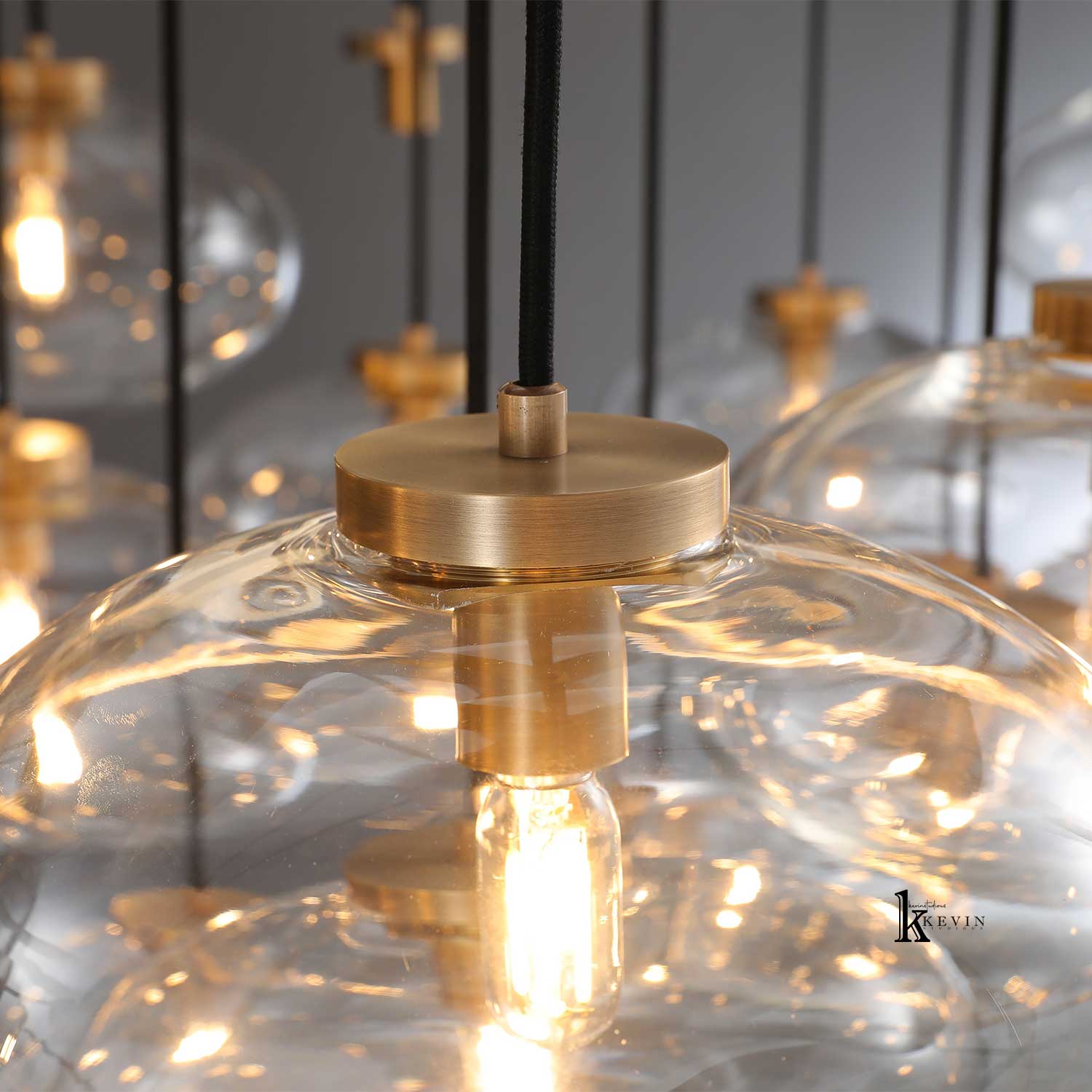 Cabrlet Clear Glass Linear Chandelier 72"