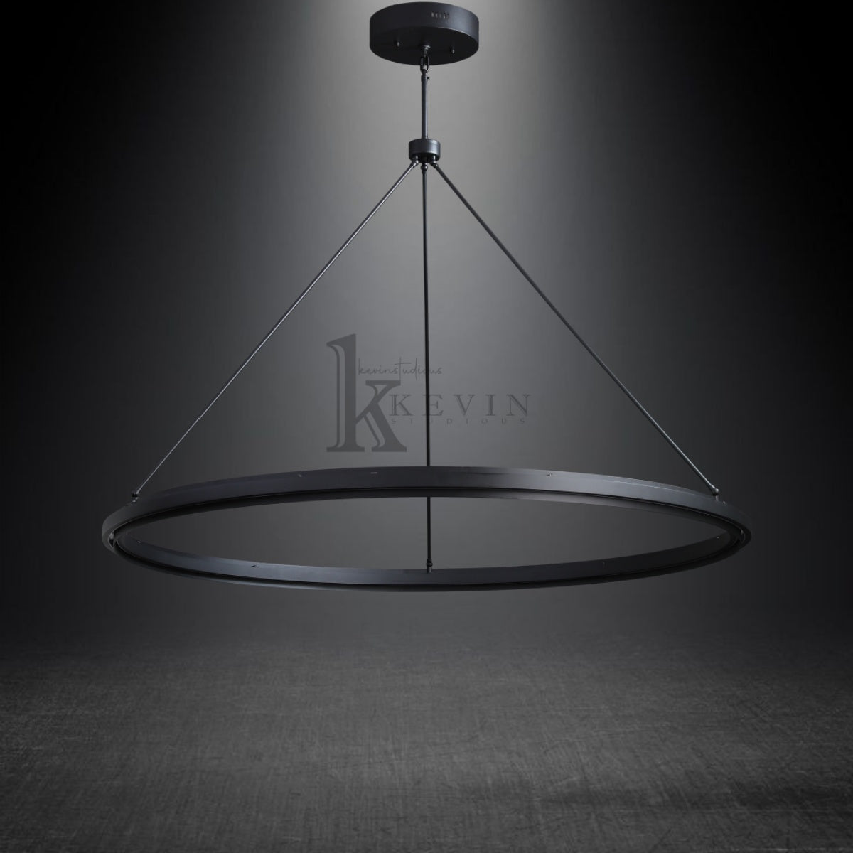 Peral Round & Retangular Black Chandelier