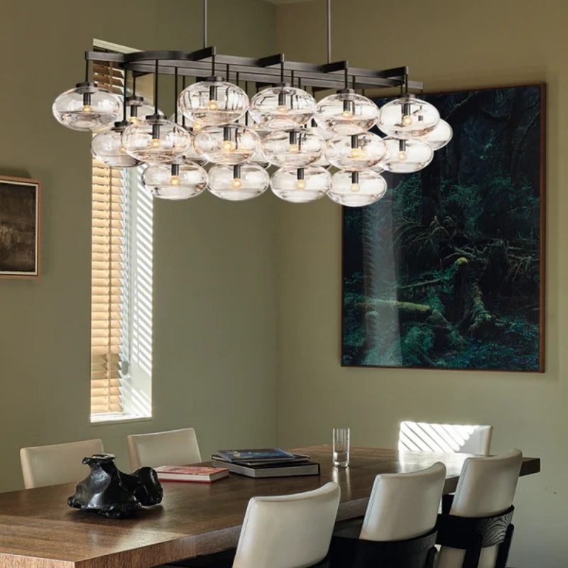 Cabrlet Clear Glass Linear Chandelier 72"