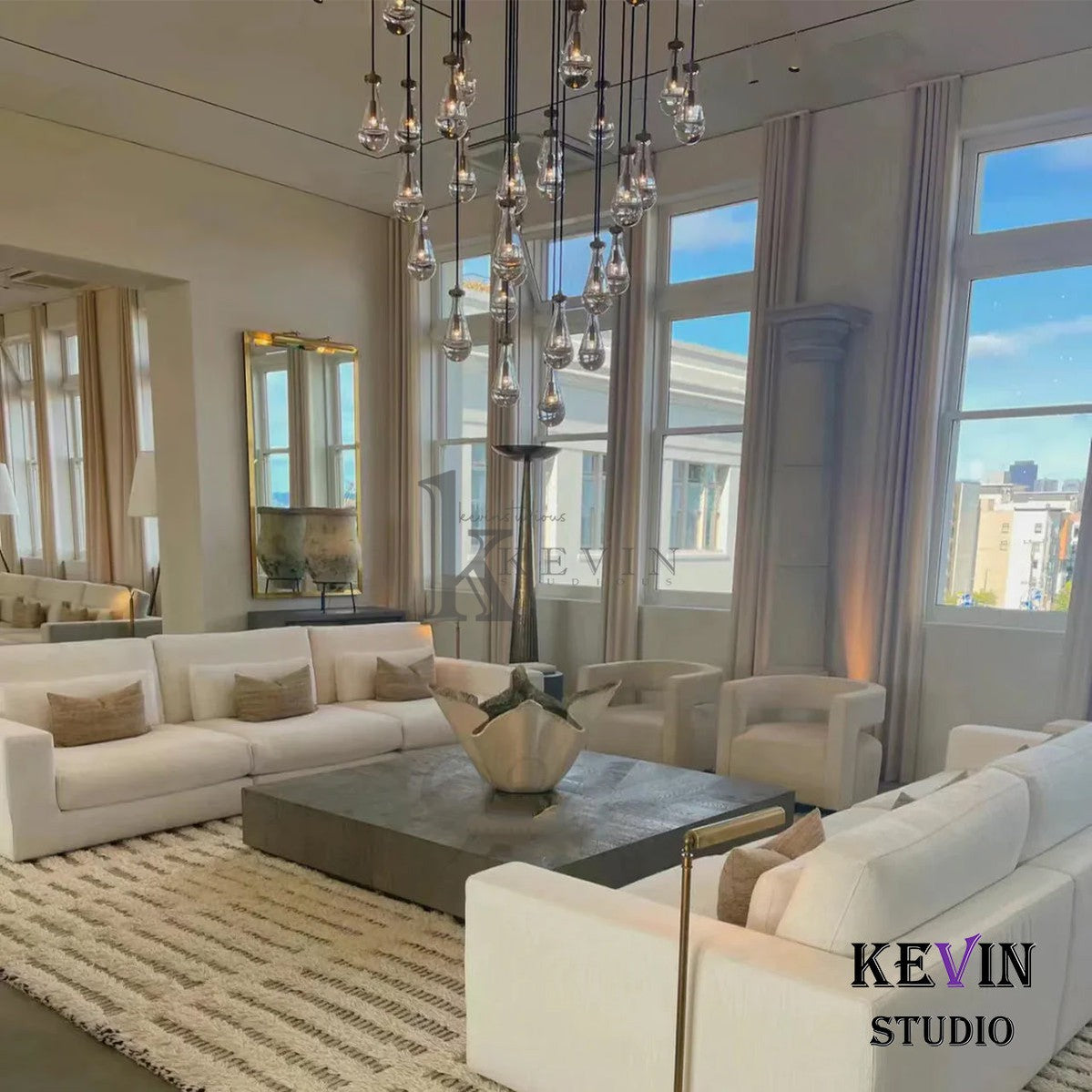 Camelia Raindrop Modern Round Chandelier 18'' 36'' 47'' 60" chandelier Kevin Studio Inc