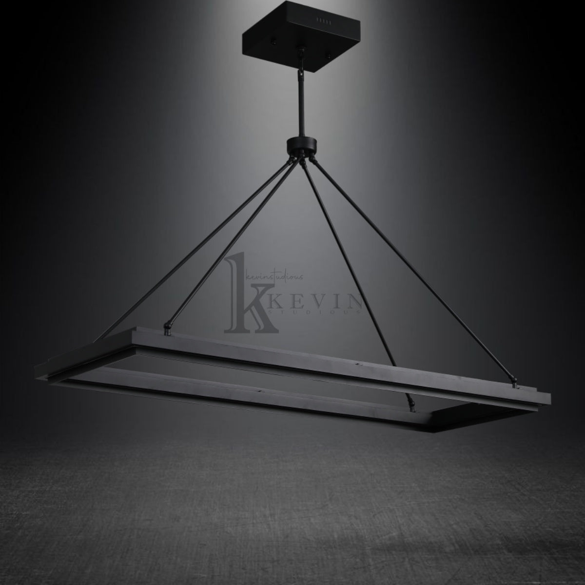 Peral Round & Retangular Black Chandelier