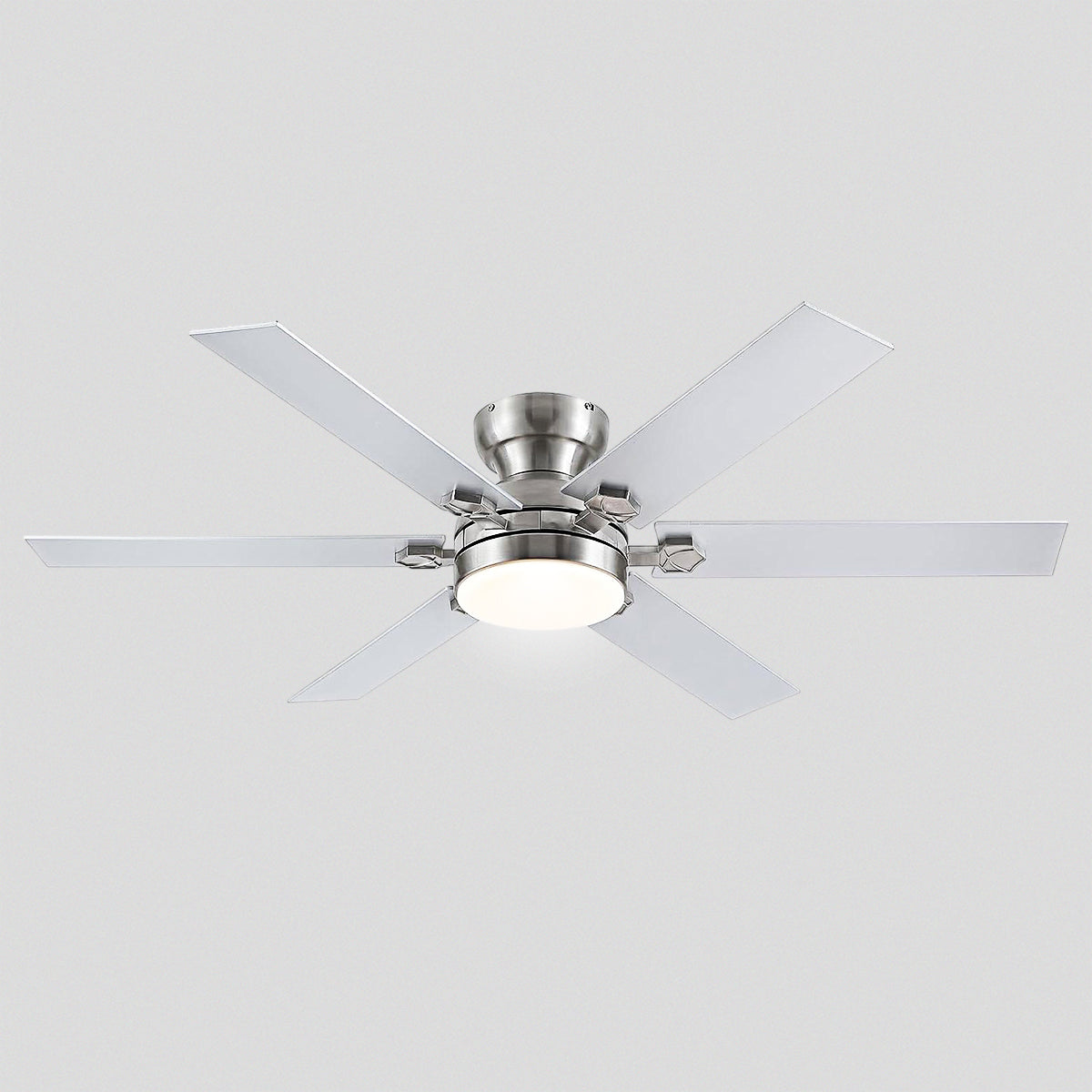 Modern Flush Mount Fans Light Ceiling Fans with Lights Black Low Profile Ceiling Fans 52“