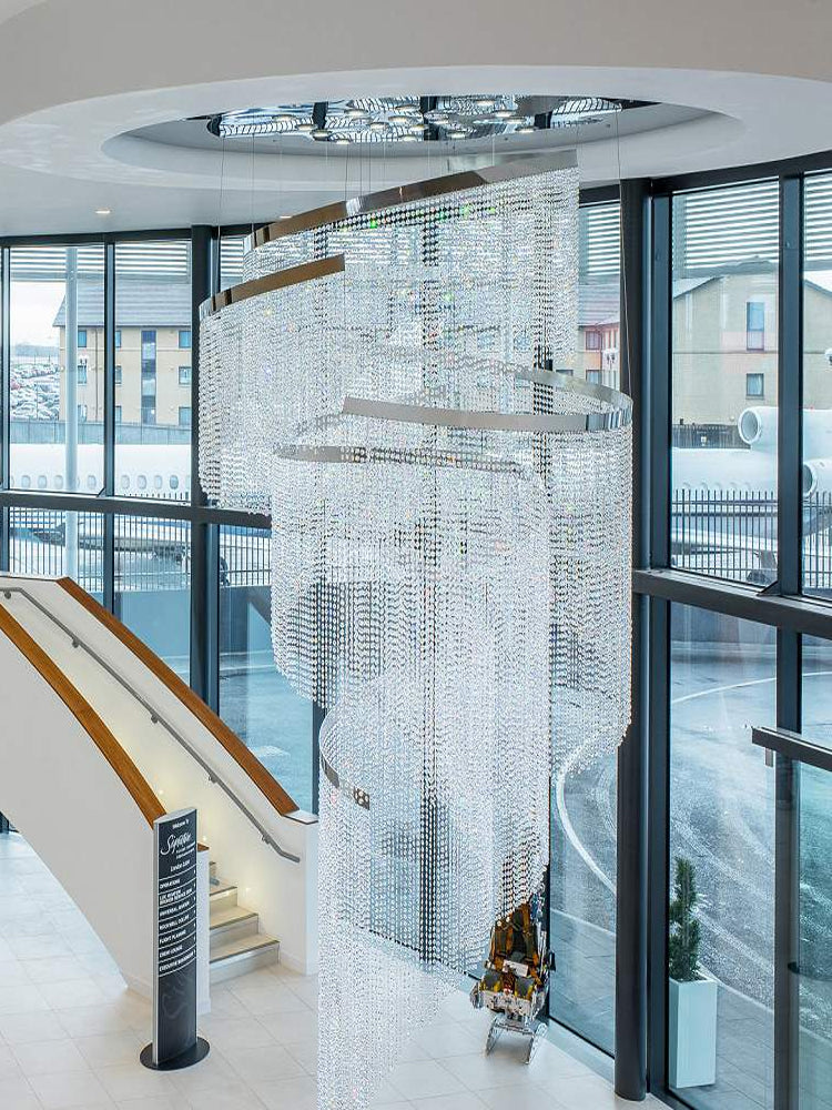 Contemporary Villa Loft Crystal Chandelier, High End Staircase Chandelier Design Chandeliers Kevinstudiolives