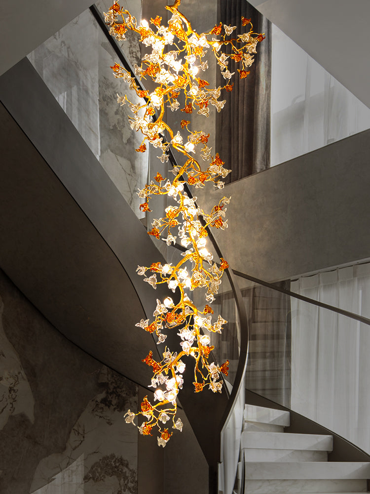 Luxury Villa Elegant Villa Blossom and Branch Chandelier, Kevin Studio 31.5" W x 81.61" H