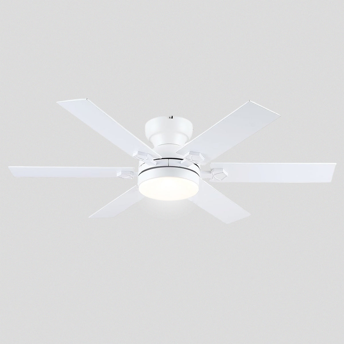 Modern Flush Mount Fans Light Ceiling Fans with Lights Black Low Profile Ceiling Fans 52“