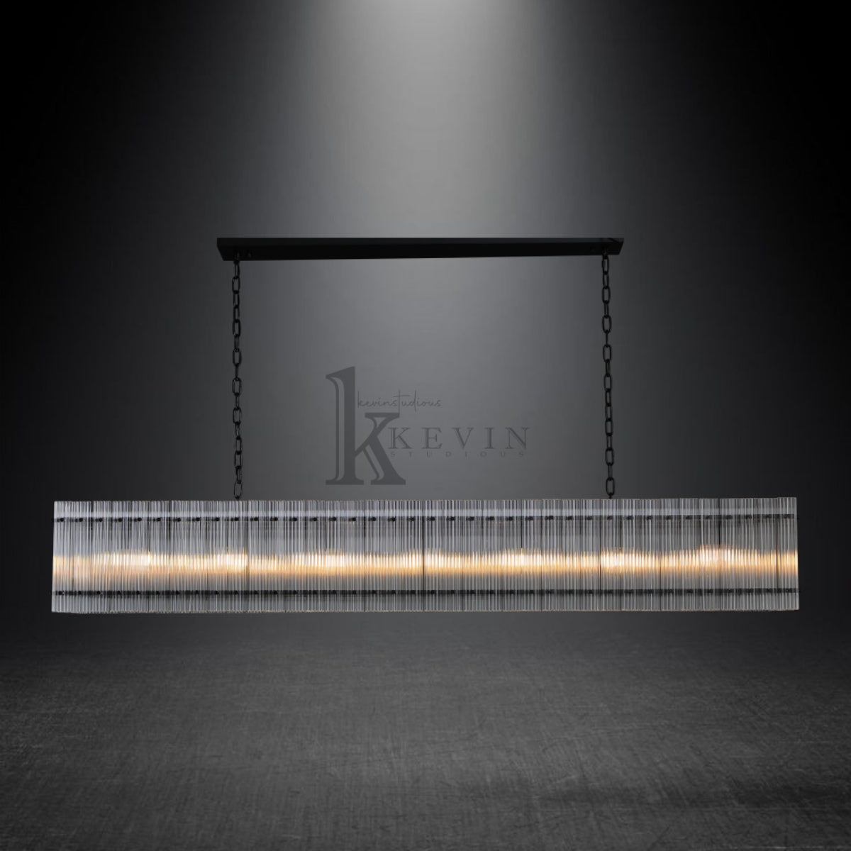 Sun Marcus Glass Rectangle Chandelier 54", 72"