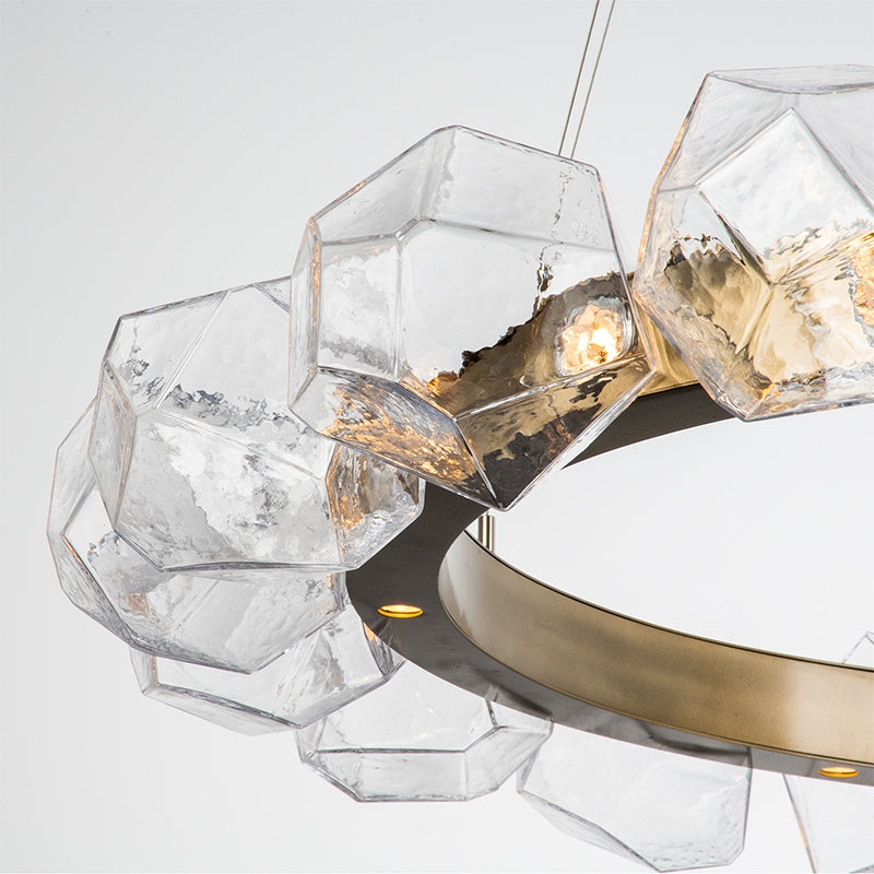 Nordic Minimalist Glass Circle Art Chandelier for Living/Dining Room/Bedroom Chandeliers Kevinstudiolives