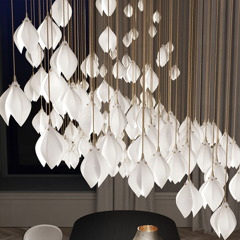 Grand Nordic Magnolia Blossom Ceramic Pendant Chandelier Chandeliers Kevinstudiolives