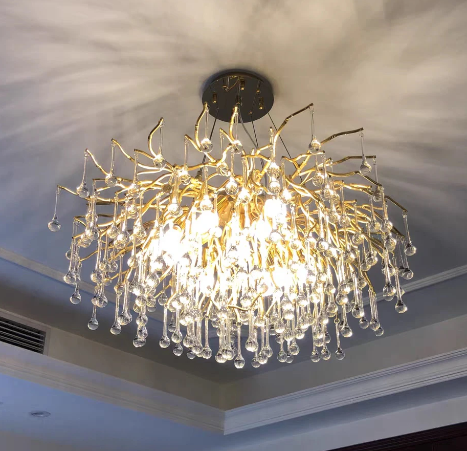 Stunning Tree Branch Crystal Chandelier With Clear Teardrop-shaped Glass Living/Dining Room Ceiling Lamp/Light Chandeliers Kevinstudiolives
