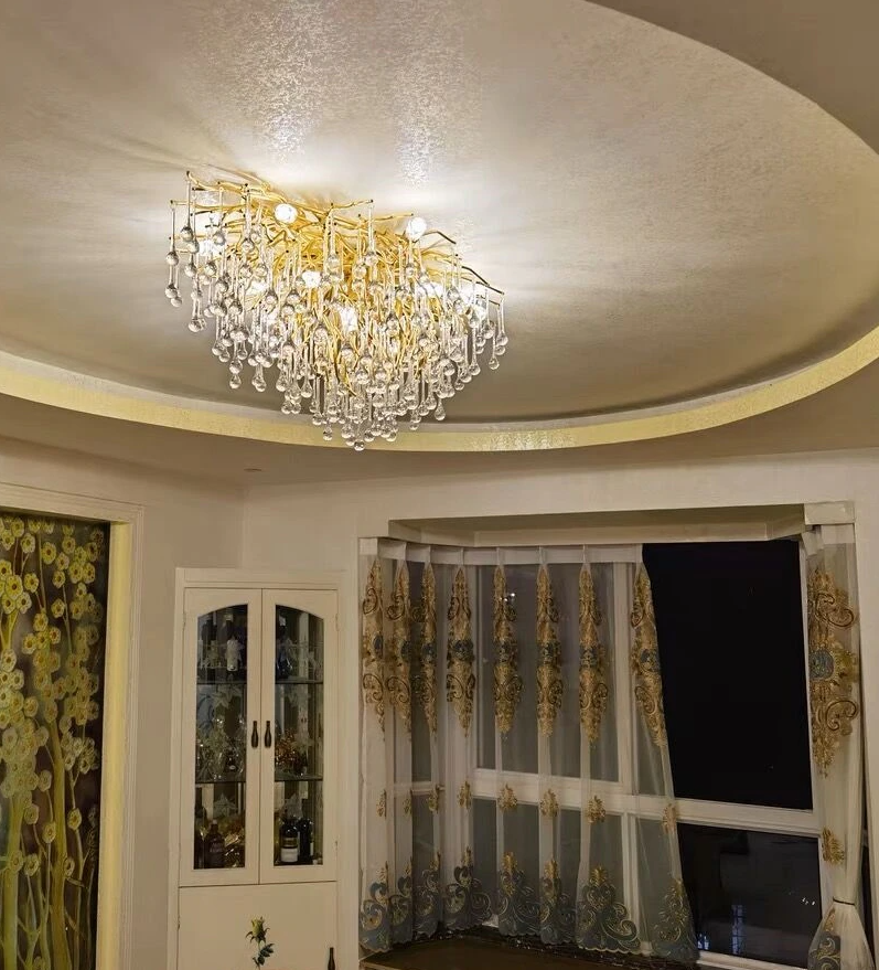Stunning Tree Branch Crystal Chandelier With Clear Teardrop-shaped Glass Living/Dining Room Ceiling Lamp/Light Chandeliers Kevinstudiolives