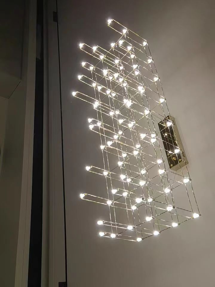 Modern Rectangle Metal Light Chandelier in Chrome Finish Chandeliers Kevinstudiolives