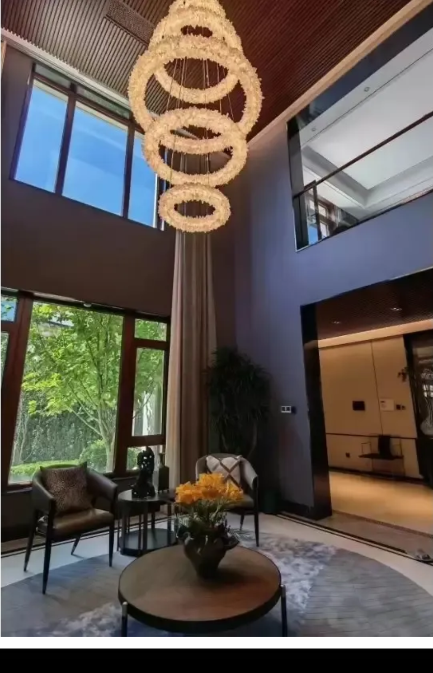 Baline 3 Tiers Modern Geode Quartz Crystal LED Ring Chandelier Chandelier Kevin Studio Inc