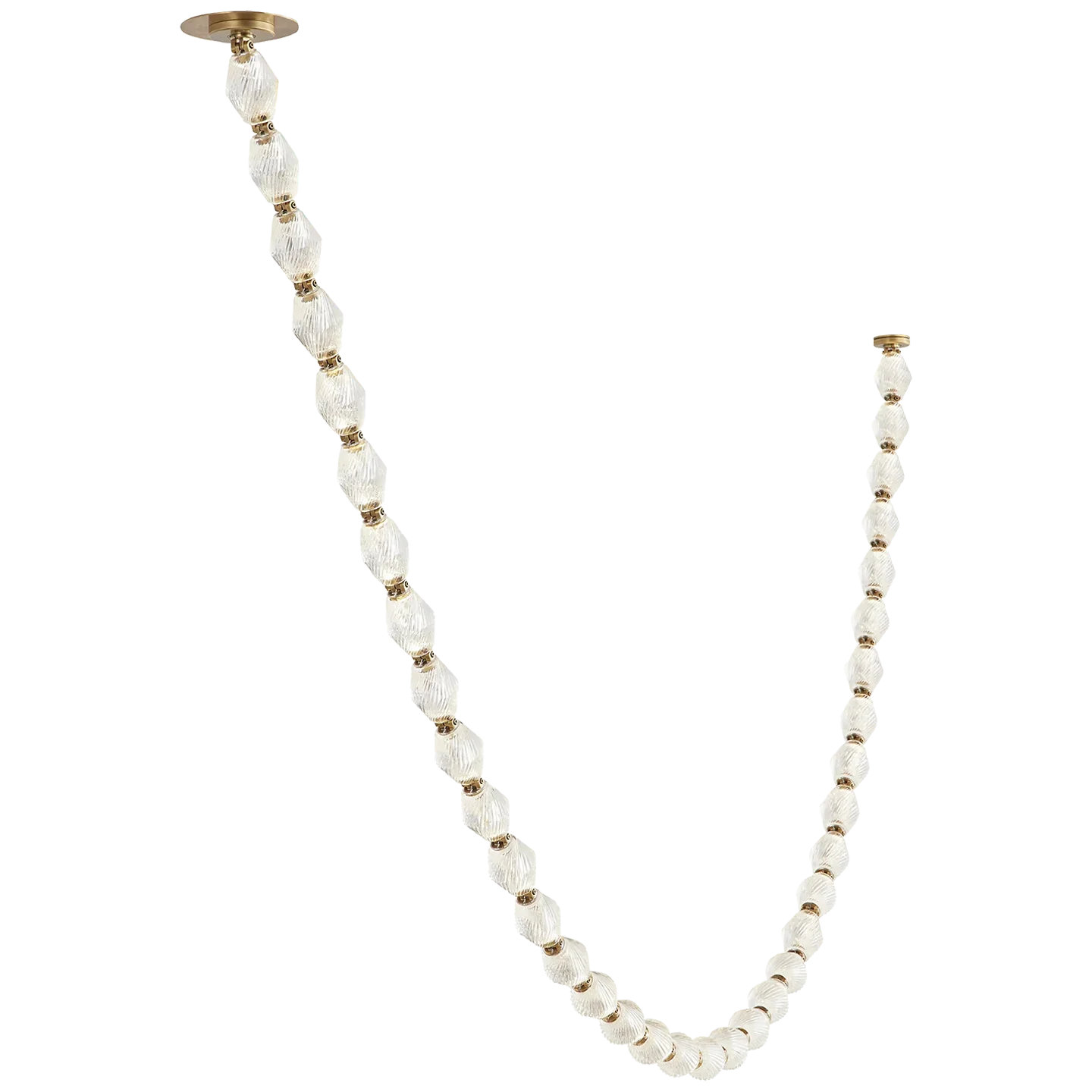Luxury Crystal Beaded Long Chandelier for High Ceiling Chandeliers Kevinstudiolives 84 Lights/L2"*W2"*H89.7" Brass