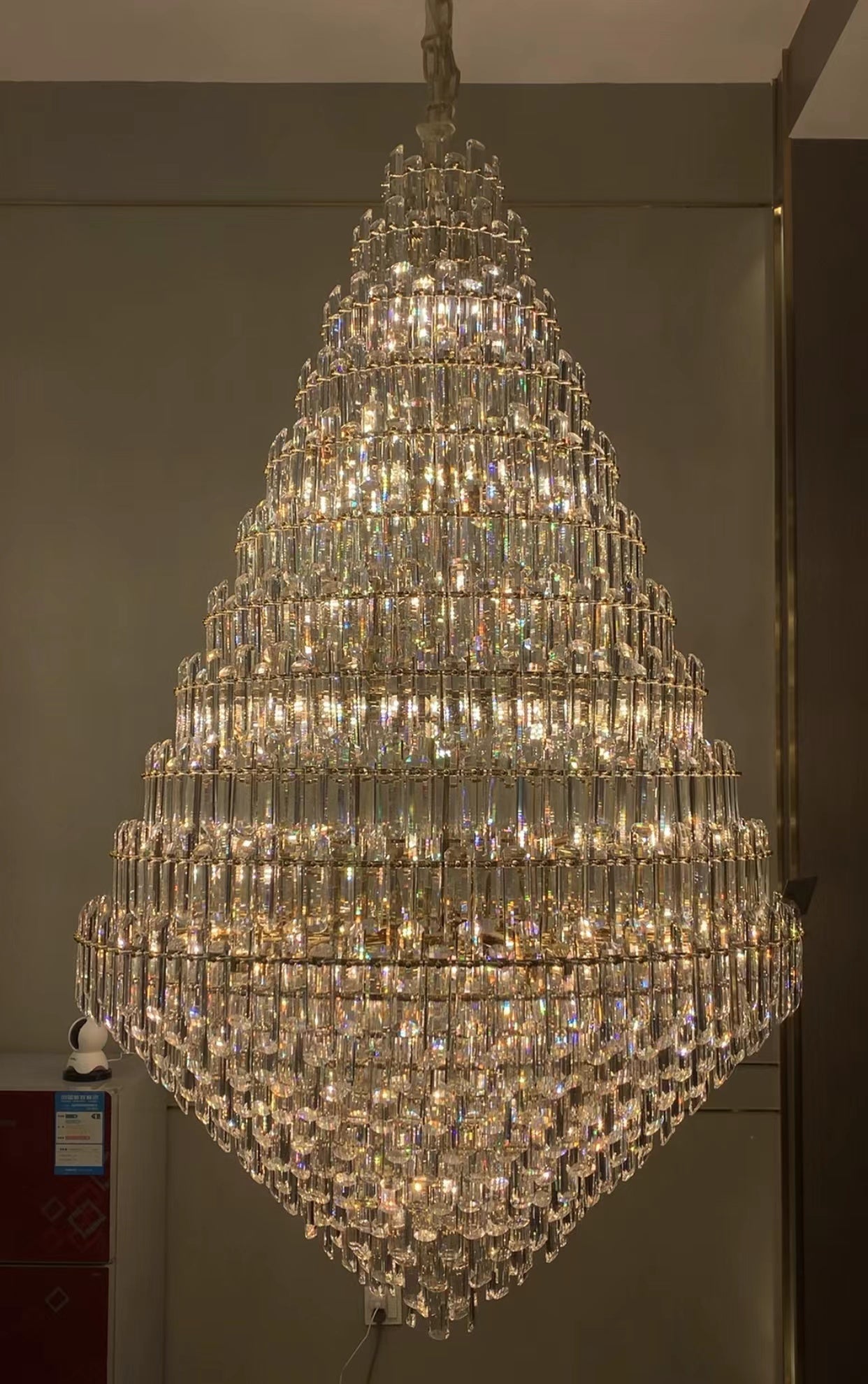 Extra Large Oversized Multi-tiered Crystal Chandelier for Foyer / Entryway Chandeliers Kevinstudiolives D23.6" *H35.4" Champagne Gold Warm Light