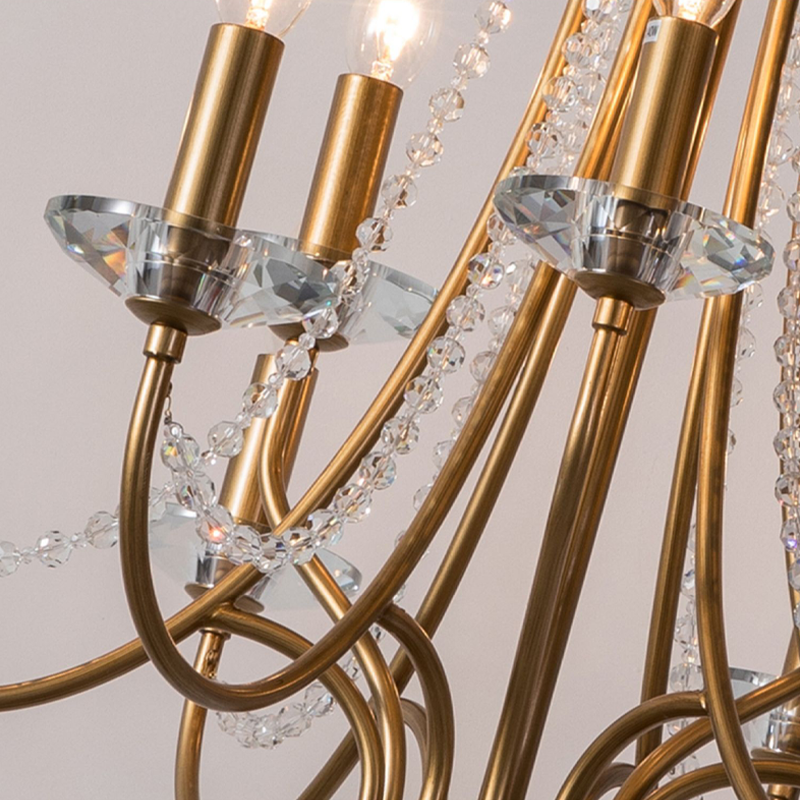 Maelis Classic French Candle Stair Chandelier chandeliers for dining room,chandeliers for stairways,chandeliers for foyer,chandeliers for bedrooms,chandeliers for kitchen,chandeliers for living room Kevin Studio Inc