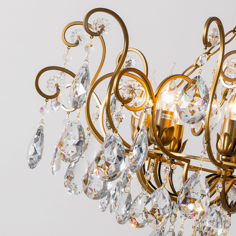 Liora French Retro Creative Crystal Chandelier chandeliers for dining room,chandeliers for stairways,chandeliers for foyer,chandeliers for bedrooms,chandeliers for kitchen,chandeliers for living room Kevin Studio Inc