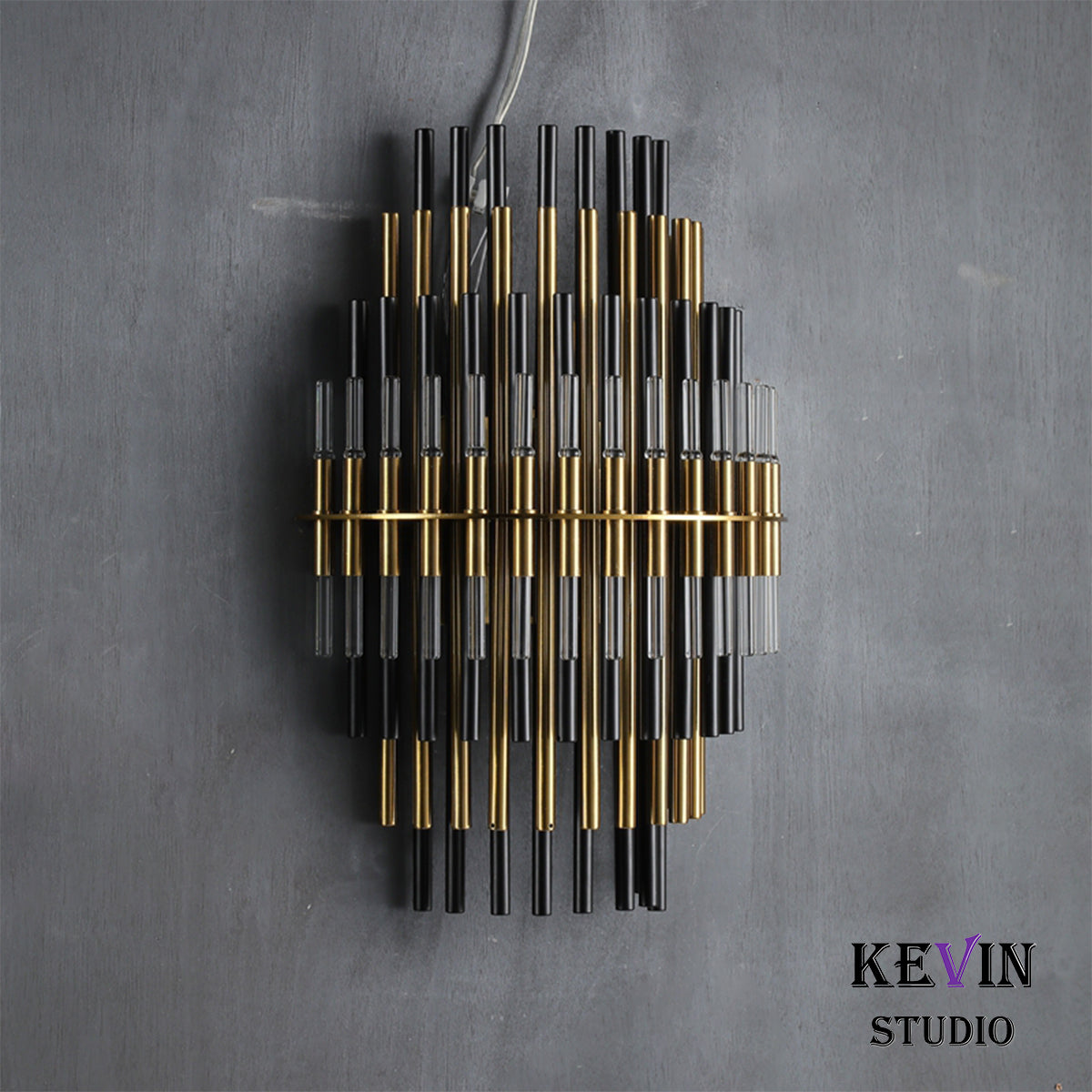 Odin Modern Round Brass Tubes Wall Sconce Wall Sconce Kevin Studio Inc