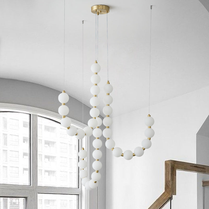 Pearl Necklance Chain Grand Duplex Staircase Chandelier Chandeliers Kevinstudiolives