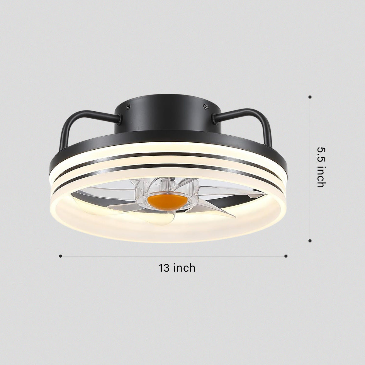 Modern LED Flush Mount Ceiling Fan Light 13"