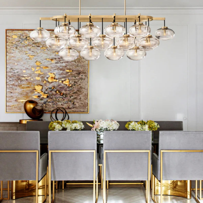 Cabrlet Clear Glass Linear Chandelier 72"