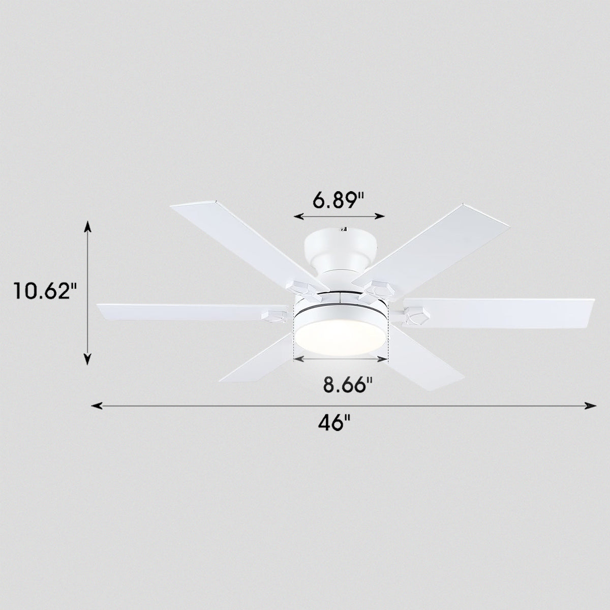 Modern Flush Mount Fans Light Ceiling Fans with Lights Black Low Profile Ceiling Fans 52“