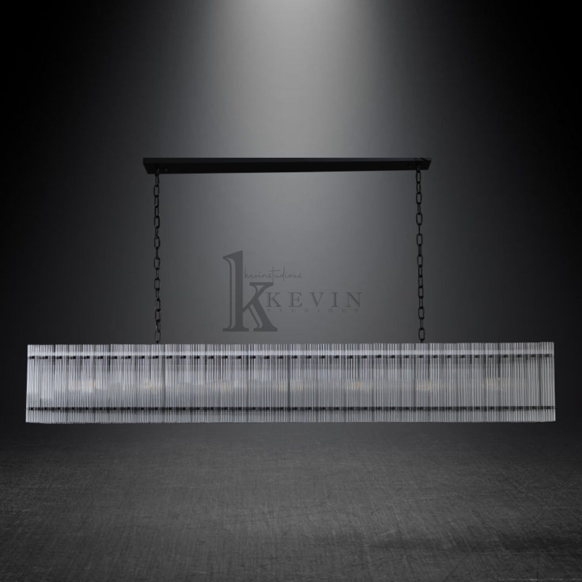 Sun Marcus Glass Rectangle Chandelier 54", 72"