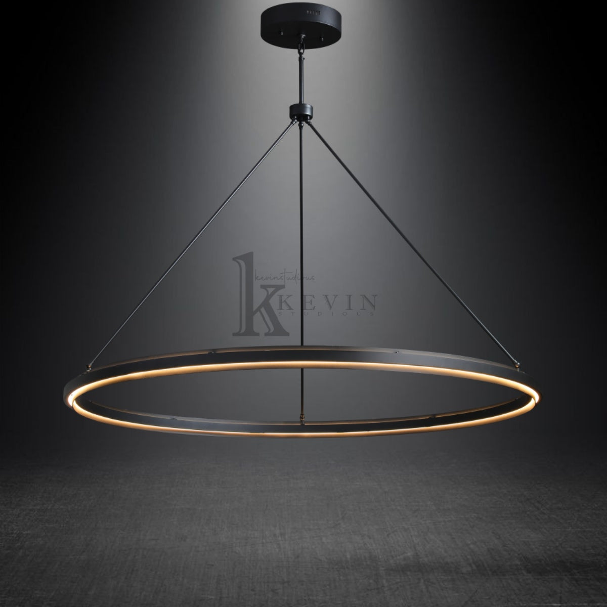 Peral Round & Retangular Black Chandelier